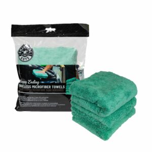 04-MIC34603-Happy Ending Edgeless MicroFiber Towels 16x16 Green Front Packaging